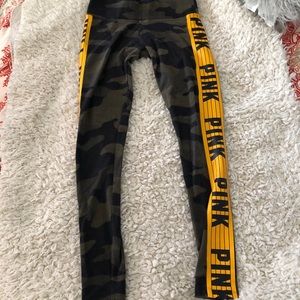 Pink Victoria Secret camouflage leggings